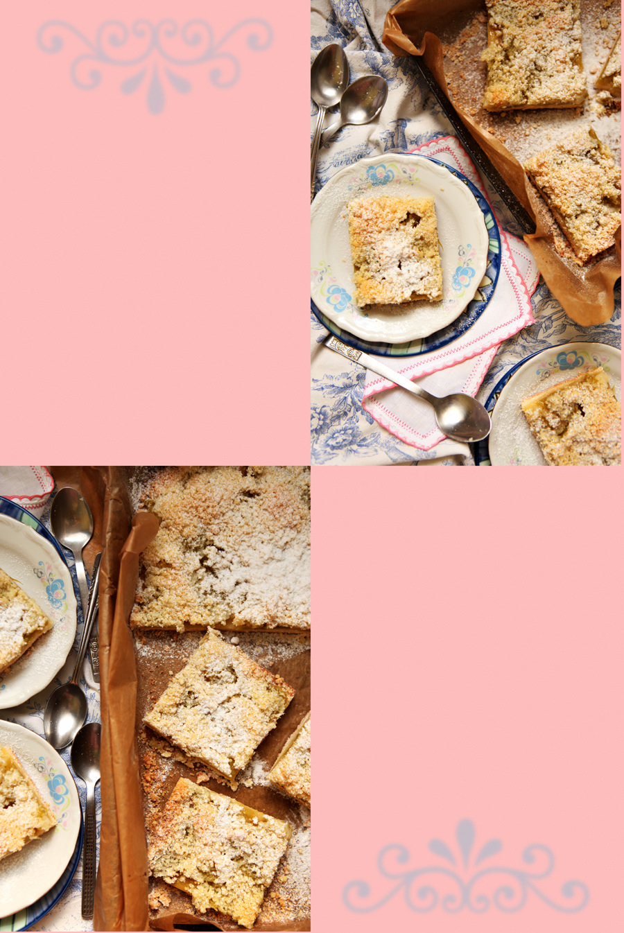 zdjęcia kulinarne kruche ciasto z rabarbarem